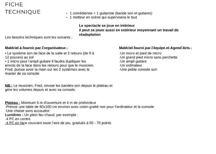 photo de la fiche technique du spectacle escampette de Céline Déridet